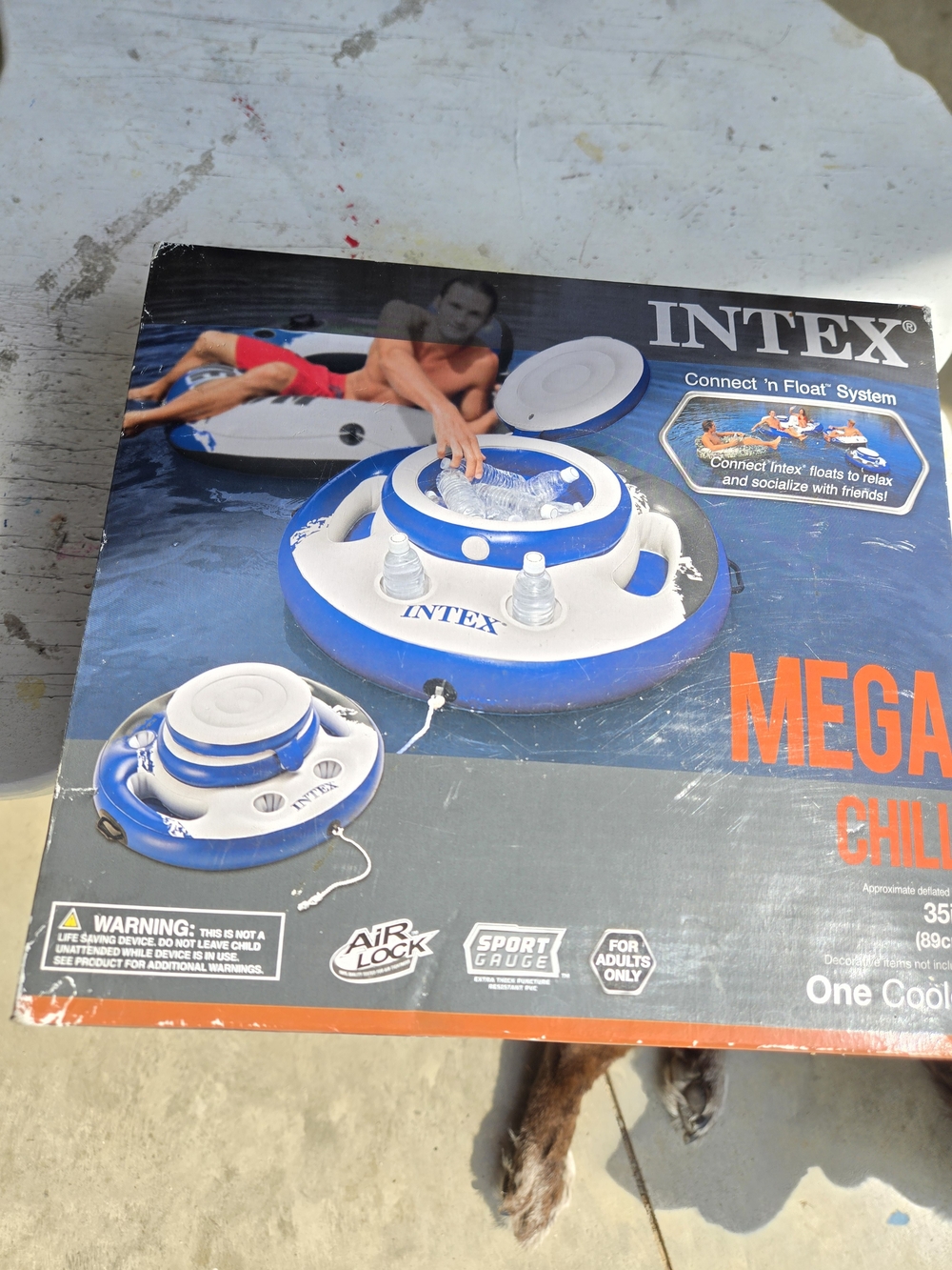 NIB Intex Mega Chill Floating Pool Cooler Blue & White